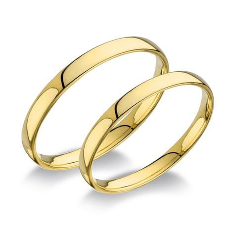 Klasszikus Karikagyűrű Pár - 2.5 mm széles, 1.5 mm tömör