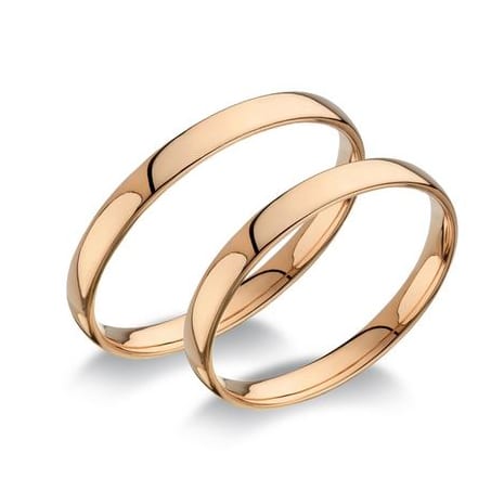 Klasszikus Karikagyűrű Pár - 2.5 mm széles, 1.5 mm tömör
