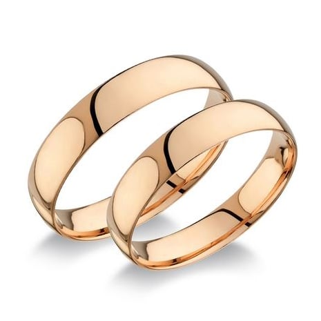 Klasszikus Karikagyűrű Pár 14k - Domború 4 mm