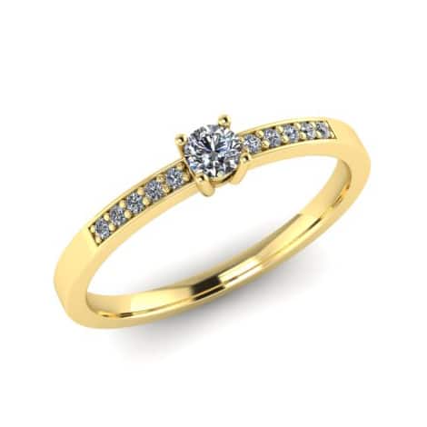 1+10koves gy sarga Pineapple Eljegyzési gyűrű