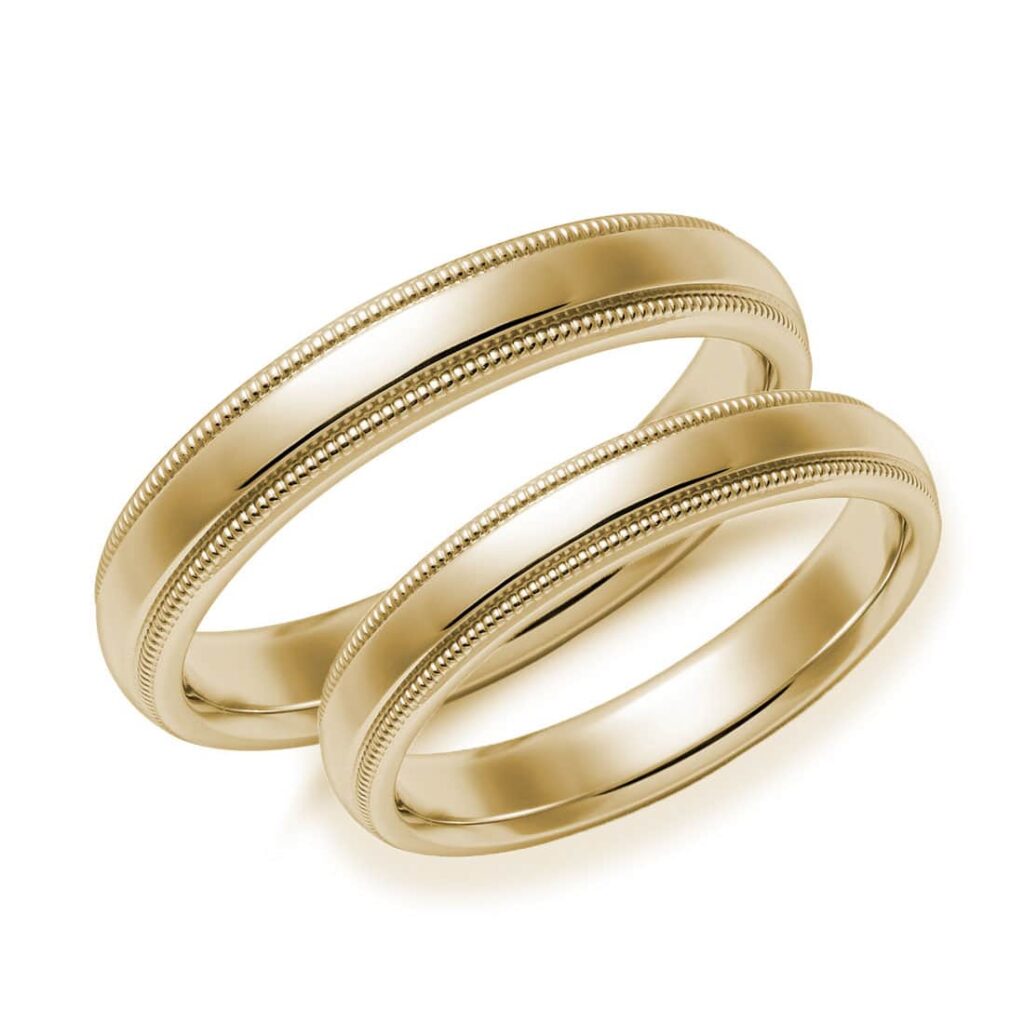 we-vr-4abs Klasszikus Karikagyűrű Pár 14k - Domború 4 mm