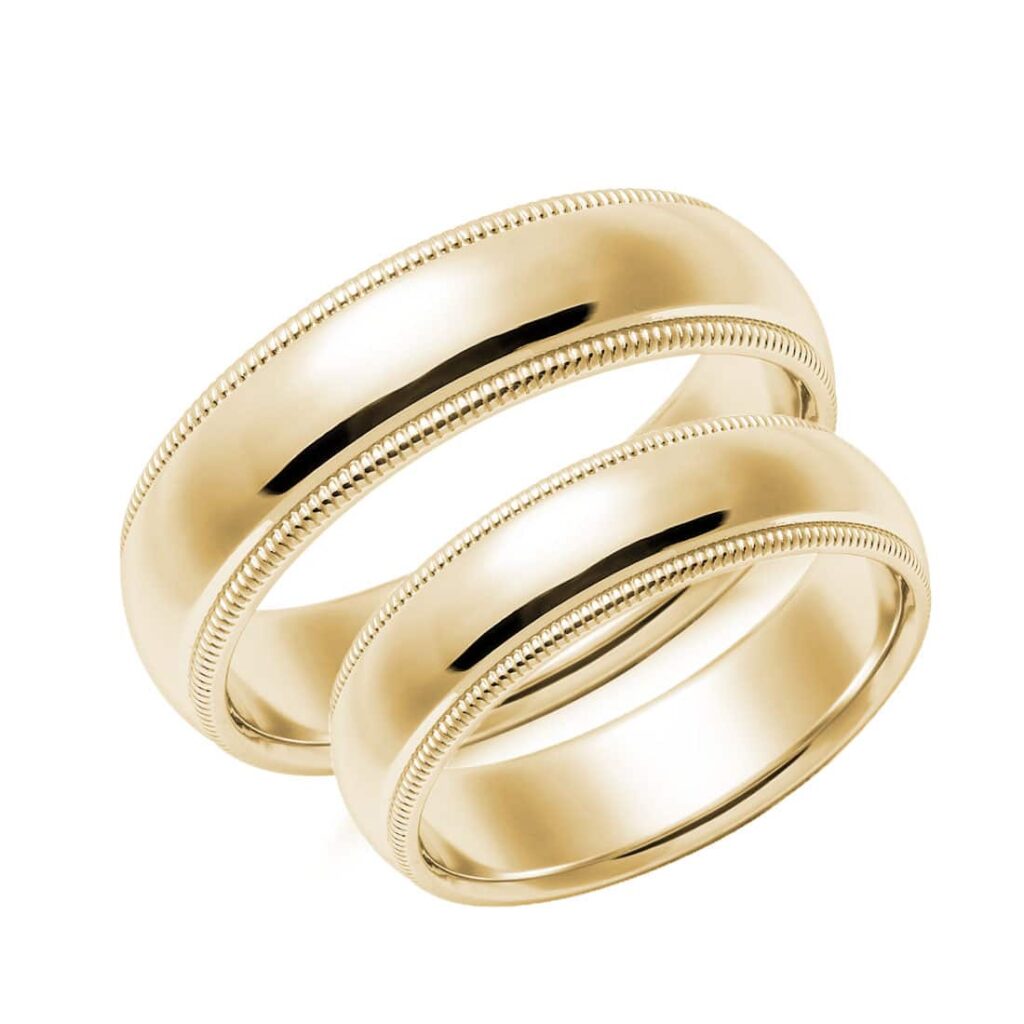 Klasszikus Karikagyűrű Pár 14k - Domború 5 mm