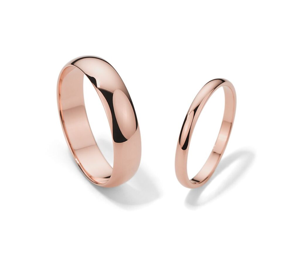 Klasszikus Karikagyűrű Pár 14k - 3/5 mm domború