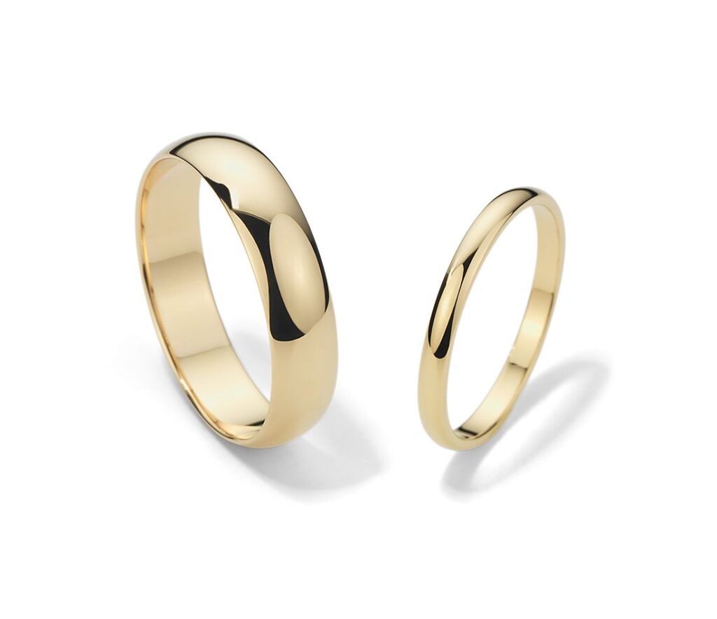 Klasszikus Karikagyűrű Pár 14k - 3/5 mm domború