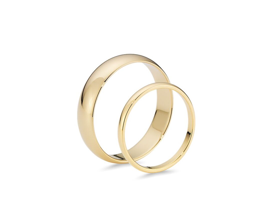 Klasszikus Karikagyűrű Pár 14k - 3/5 mm domború