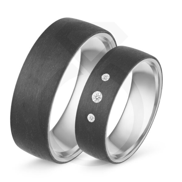 Arany Karikagyűrű Pár 14k - Carbon