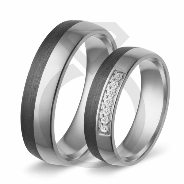 Arany Karikagyűrű Pár 14k - Carbon